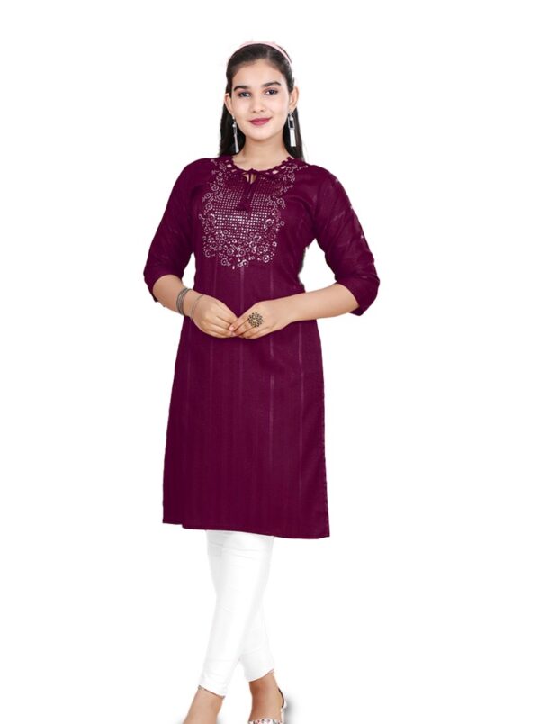 Kurti Set Chest Embroidery - Gambar 3