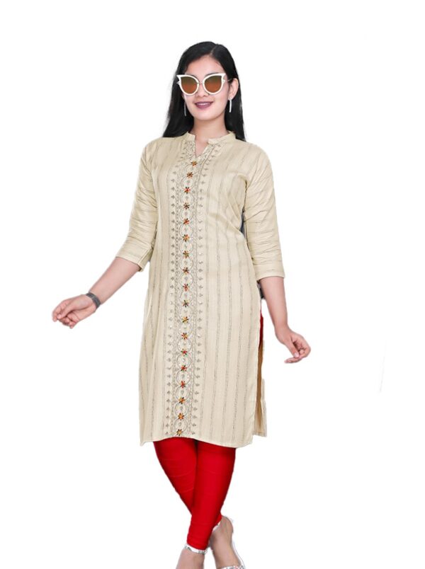 Kurti Set Long Embroidery - Gambar 2