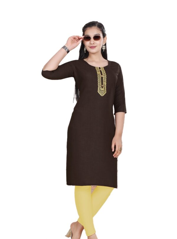 Kurti Set Short Embroidery - Gambar 2