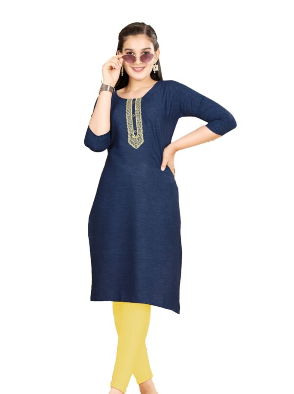 Kurti Set Short Embroidery - Gambar 3