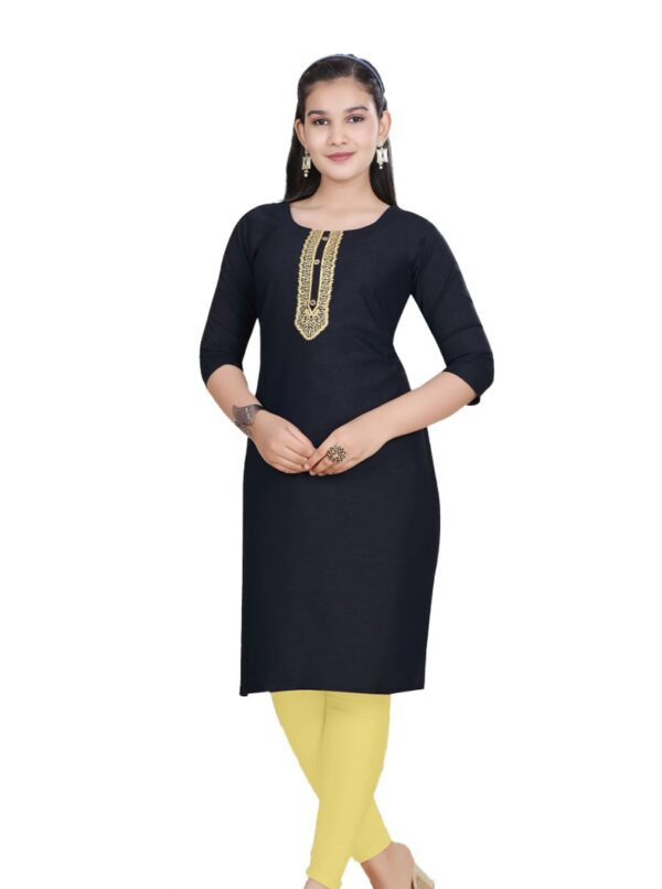 Kurti Set Short Embroidery - Gambar 4